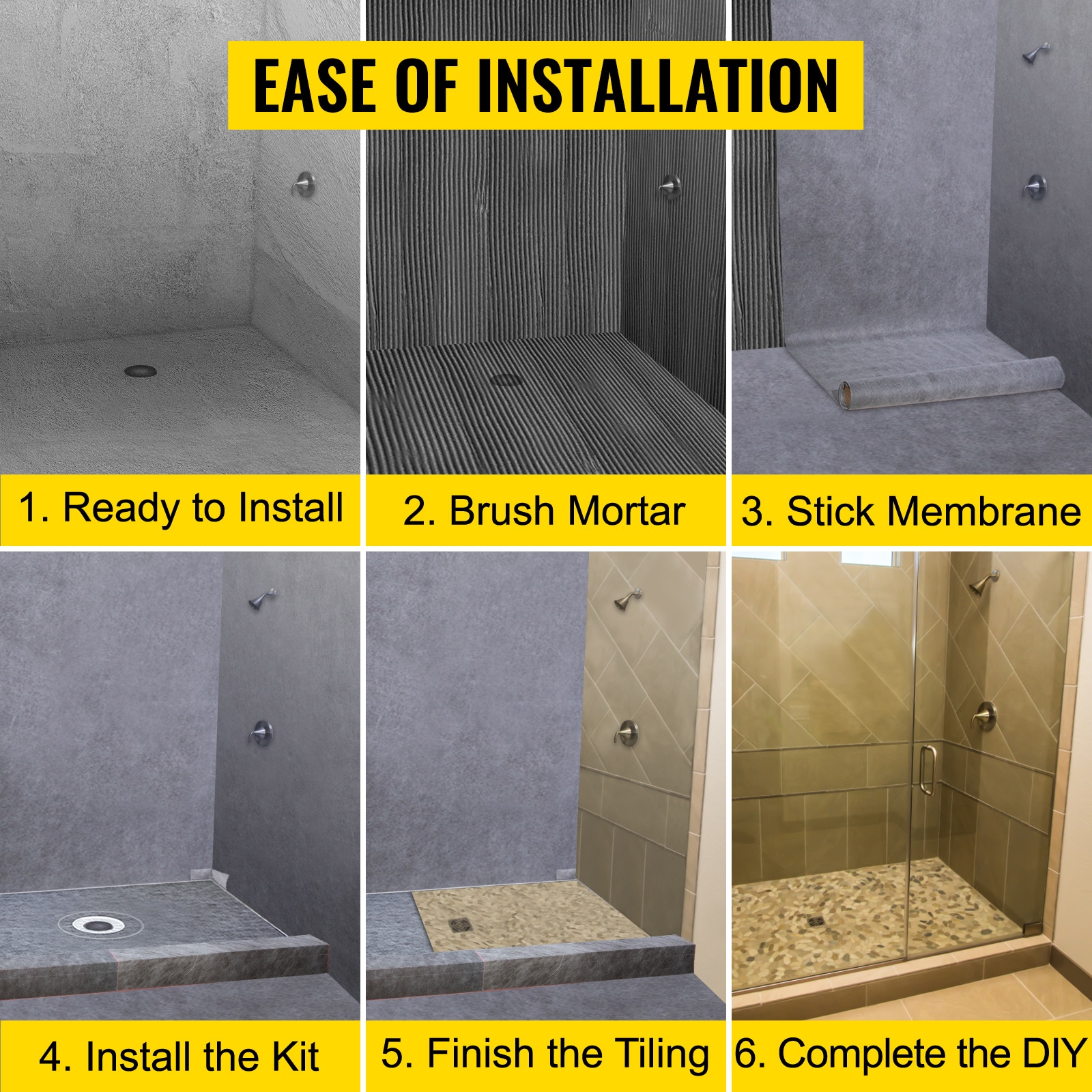 Shower Curb Kit With Abs Bonding Flange And Stainless Steel Grate_voghion.com